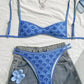 ✨ Rózsaszín vintage csempe mintás bikini szett – Amely egyedülálló varázst kölcsönöz! ✨