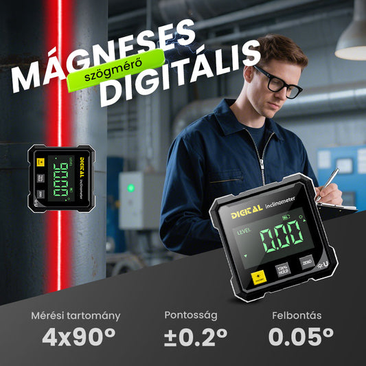 💥Időkorlátozott ajánlat💥 Négyoldalas mágneses digitális lézeres dőlésmérő