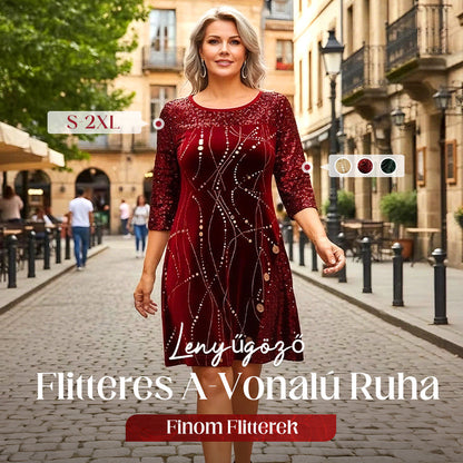 ✨Elegáns flitteres A vonalú ruha