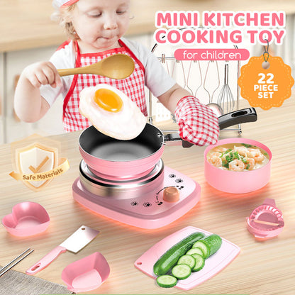 👧🏻 50% kedvezmény korlátozott ideig! 🎁 Gyerekek igazi főzős mini konyhai játékkészlet 🍳✨
