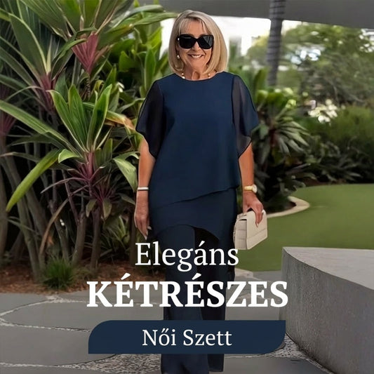 Női laza két részes nyári szett (felső + nadrág) – 5 szín | S–3XL