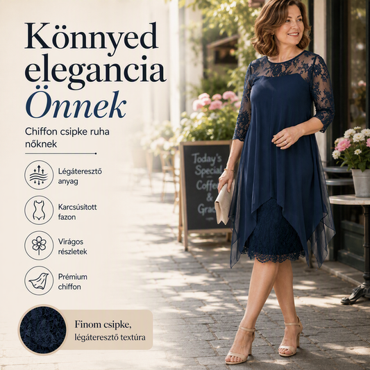 【S-3XL】👗Női elegáns sifon térdig érő ruhák