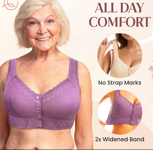 【1+1 ingyen】Légáteresztő női melltartó Plus Size elülső kapoccsal