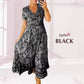 🌸✨ Noi Viragmintas V-nyaku Maxi Ruha - 6 szin | S-5XL | A-vonalu | Casual | Tavaszi-Nyari