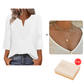 ☀️👚Top Pick - Csipkeszegélyű V-nyakú blúz – Légáteresztő anyag és előnyös esés munkahelyre vagy hétvégére 🌿
