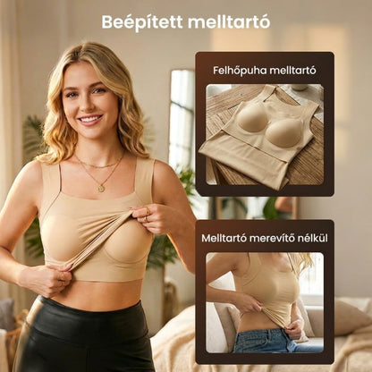 🌟 2026 Legnépszerűbb Termék 💖 (M-3XL) Formáló Top Beépített Melltartóval 💃