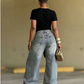👖 Unisex baggy farmer csillagmintás foltokkal – laza, oversize szabás, puha farmeranyag és menő 90-es évekbeli stílus ✨