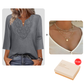 ☀️👚Top Pick - Csipkeszegélyű V-nyakú blúz – Légáteresztő anyag és előnyös esés munkahelyre vagy hétvégére 🌿