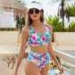 🌼 Női divatos szexi nyomtatott fürdőruha – 3 darabos szett | Bikini + pareo, strand – Utánvét 👙✨