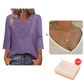 ☀️👚Top Pick - Csipkeszegélyű V-nyakú blúz – Légáteresztő anyag és előnyös esés munkahelyre vagy hétvégére 🌿