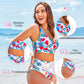 🌼 Női divatos szexi nyomtatott fürdőruha – 3 darabos szett | Bikini + pareo, strand – Utánvét 👙✨