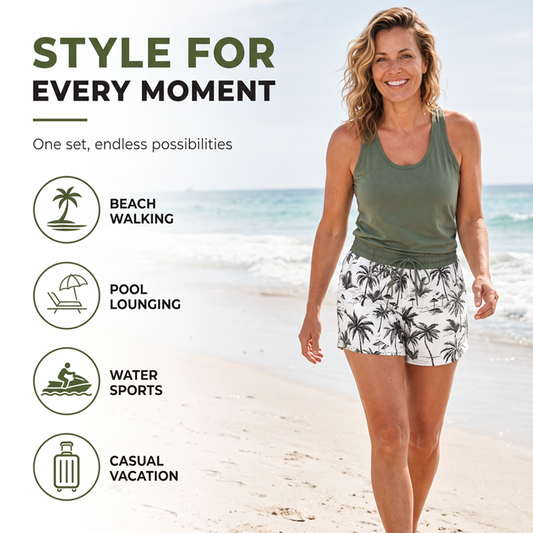 ⏳Korlátozott Ideig Tartó Különleges Ajánlat⏰Tankini Szett Rövidnadrággal – Élénk Minták, Mix & Match – Elegáns Strandmegjelenés.
