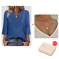 ☀️👚Top Pick - Csipkeszegélyű V-nyakú blúz – Légáteresztő anyag és előnyös esés munkahelyre vagy hétvégére 🌿