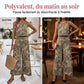 👚 Női mintás szett: ujjatlan felső és bő nadrág – Könnyű, lélegző anyag – Tökéletes nyárra, nyaralásra vagy a mindennapi bohém-chic stílushoz 👖