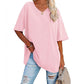 👕  Női alkalmi V-nyakú póló – puha pamutkeverék és lebegő szegély – légies mindennapi kedvenc 🍃