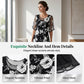 🌸 ✨ Női virágmintás A-vonalú partyruha – kétrétegű sifon, elegáns nyomtatott mintával és térdig érő szabással 👗