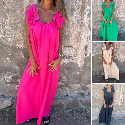 🌺✨ Noi Viragos Pantos U-nyaku Nyari Ruha - 6 szin | S-3XL | Karcsusito | Casual Elegans