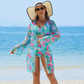 🌼 Női divatos szexi nyomtatott fürdőruha – 3 darabos szett | Bikini + pareo, strand – Utánvét 👙✨