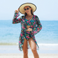 🌼 Női divatos szexi nyomtatott fürdőruha – 3 darabos szett | Bikini + pareo, strand – Utánvét 👙✨
