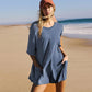 【M-2XL】💞Túlméretezett póló V-hátú Jumpsuit