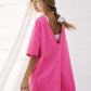 【M-2XL】💞Túlméretezett póló V-hátú Jumpsuit