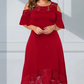 🌸✨ Noi Elegans Cold Shoulder Csipkeszegely Ruha - 4 szin | S-4XL | Romantikus | Alkalmi