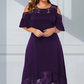 🌸✨ Noi Elegans Cold Shoulder Csipkeszegely Ruha - 4 szin | S-4XL | Romantikus | Alkalmi