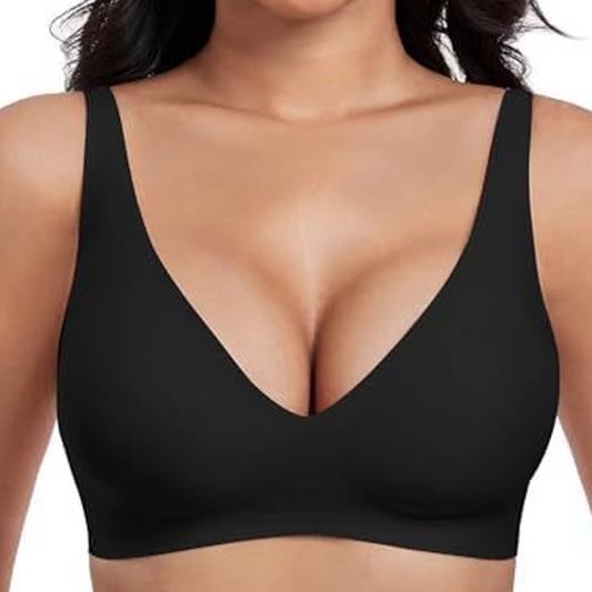 🔥Női kényelmes vezeték nélküli melltartók Push Up Bralettes Varratmentes pólós melltartók Mély V-kivágású mindennapi melltartók