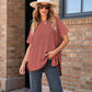 🔥 [S-XL] 🎁👚 Női Loose Fit rövid ujjú kötött felső
