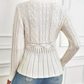 Női vastag kötött kerek nyakú peplum pulóver🧶👚
