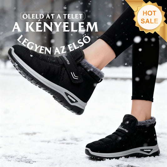 Uniszex plüss bélésű téli hótaposó csizma