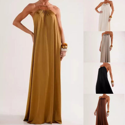 ✨💓Női elegáns nyakpántos, hátul kivágott maxi ruha👗