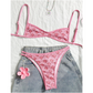 ✨ Rózsaszín vintage csempe mintás bikini szett – Amely egyedülálló varázst kölcsönöz! ✨