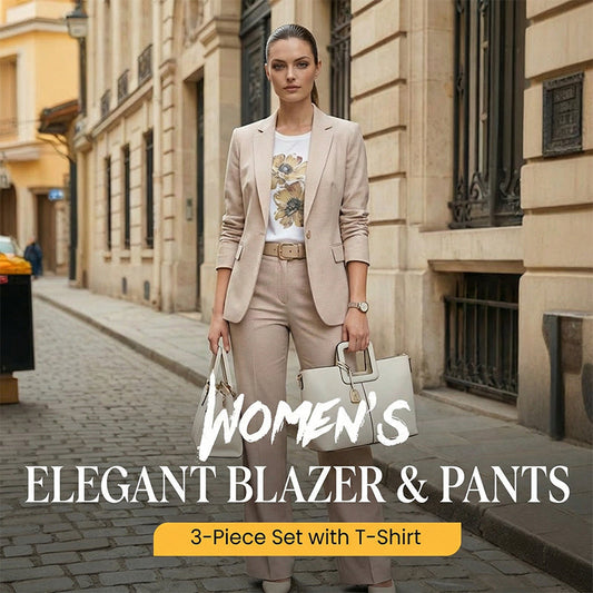 💖Női blézer és nadrág 3 részes szett pólóval