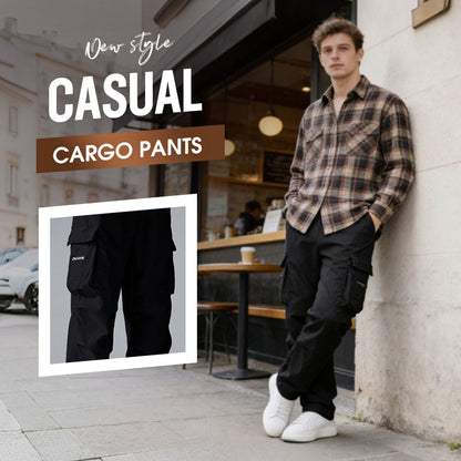 👖🎒 Laza férfi cargo nadrág – Több zsebbel és testre szabott szabással ✨