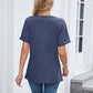 👕 50% LEÁRAZÁS MOST! 🌸 Női V-Nyakú Röviduijú Casual Póló – Klasszikus V-Nyak, Puha Polieszter és Felhajtott Ujjak ✨
