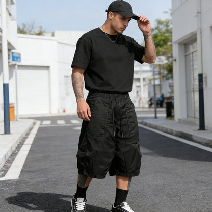 👖【2XL–9XL】💪Férfi capri nadrág kötőpánttal, nagy méretekben