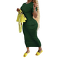 💝49% kedvezmény💝Rövid Ujjú Bordázott Bodycon Midi Ruha