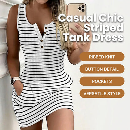 Női csíkos bodycon tank ruha