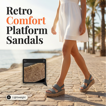 👡  Női könnyű platform szandál – retro, párnázott, állítható 🌴