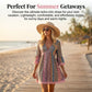 Női V-nyakú mini ruha geometrikus mintával és csipkeszegéllyel - Tökéletes nyaraláshoz
