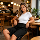 👖Új érkezés❣️Női, kényelmes, rugalmas derékú capri nadrág