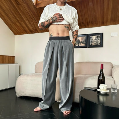 👖Férfi redős, széles szárú nadrág – rugalmas derékrésszel, Dr