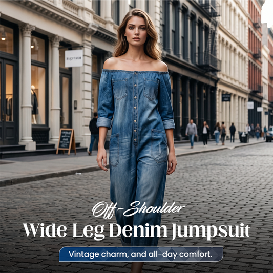 👖  Nyitott vállú, széles szárú farmeroverall – Laza stílus, légies szabás, ideális nyárra és nyaralásra – egy lenyűgöző darab a strandra és a városba ✨