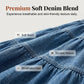 ✨50% KEDVEZMÉNY MOST! ✨Magas derekú, réteges, A-vonalú denim maxi szoknya nőknek