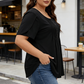 👚  Női, elöl redős, puffos ujjú póló – Puha, lélegző és elegáns – Tökéletes az irodába, egy brunchra vagy a tavaszi napokra 🌸