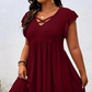 👗  V-nyakú, fodros női ruha – Elegáns, testre szabott és sokoldalú – Tökéletes az irodába, brunchokra vagy romantikus randevúkra – divatos és nőies 🌸