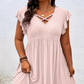 👗  V-nyakú, fodros női ruha – Elegáns, testre szabott és sokoldalú – Tökéletes az irodába, brunchokra vagy romantikus randevúkra – divatos és nőies 🌸