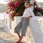 👖🌸 Laza capri nadrág rugalmas húzózsinórral és zsebekkel – kényelem egész nyáron👖