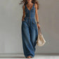 Női farmer overall – ujjatlan, V-nyakú, széles szárú | Sky Blue / Dark Blue / Black